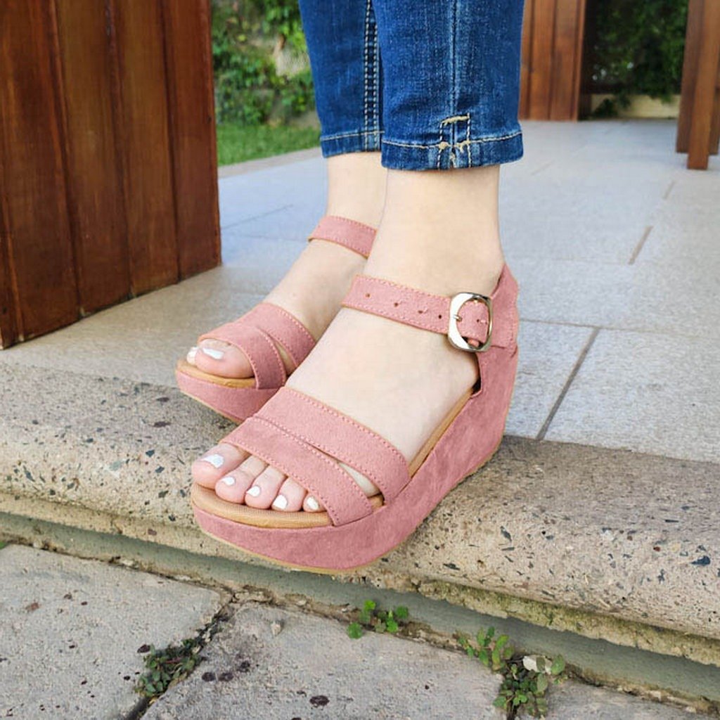 Zapato Casual Hermoso Diseño. De Gamuza Rosado / 34 Normal Zapatos Medianos