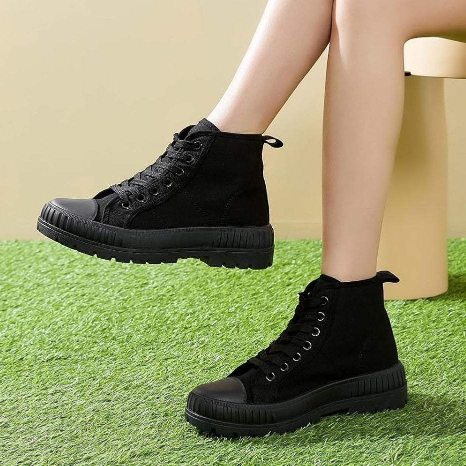 Sneaker Boot Soho: Plataforma Chunky & Canvas Premium
