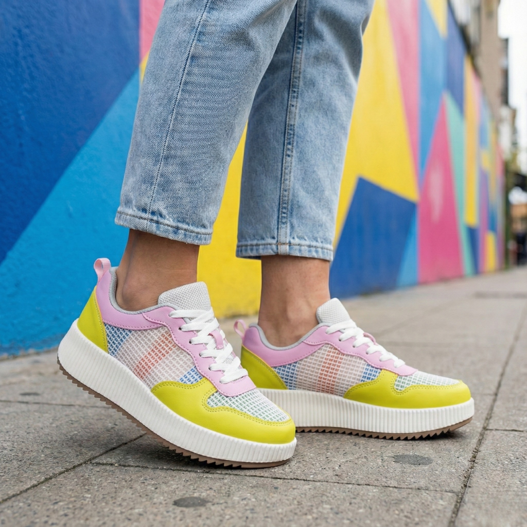 Sneakers Platform Kyedoo: Plataforma Tejida & Ultra Ligeros