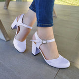 Zapatos Cerrados De Enfrente Y Descubierto Los Costados Blanco / 35 Normal Medianos