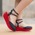 Plataforma roja y azul (estilo jean)