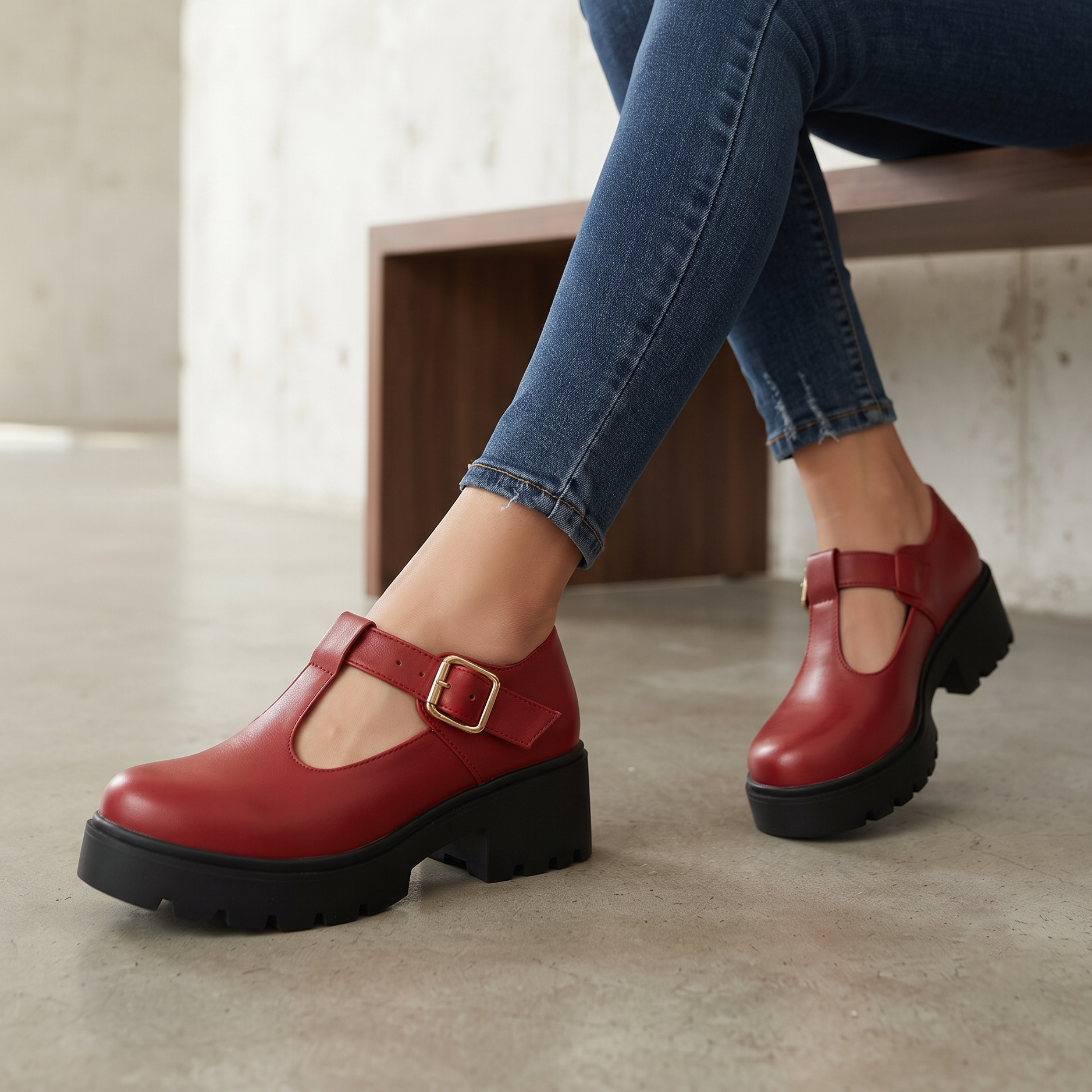 Título: Mary Jane Chunky "Urban Elegance" – Comodidad y Estilo en Cada Paso