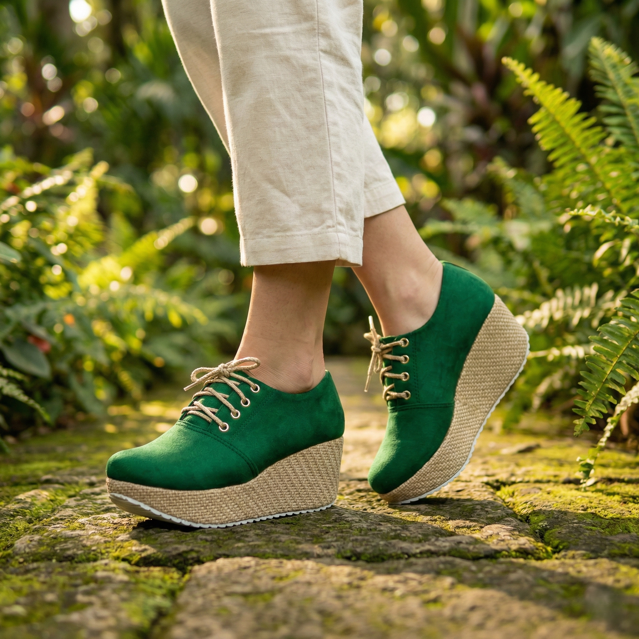 Plataforma Suede Wedge Oxford: Edición Bramante