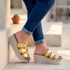 Sandalias de Plataforma Metal Elegance: Estilo y Confort
