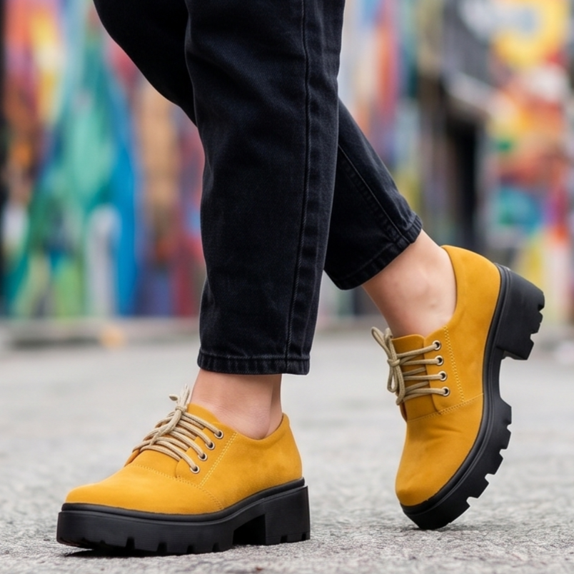 Mocasín Bajo tipo Tractor  Fabricado en Gamuza