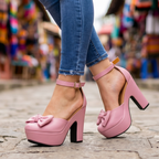 Tacones altos con chongo