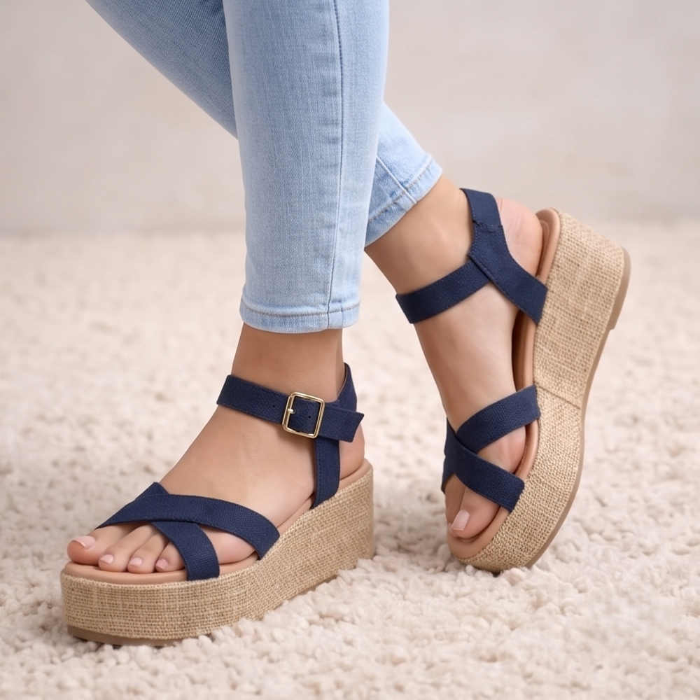 Sandalias Casuales con Plataforma Alta de Yute