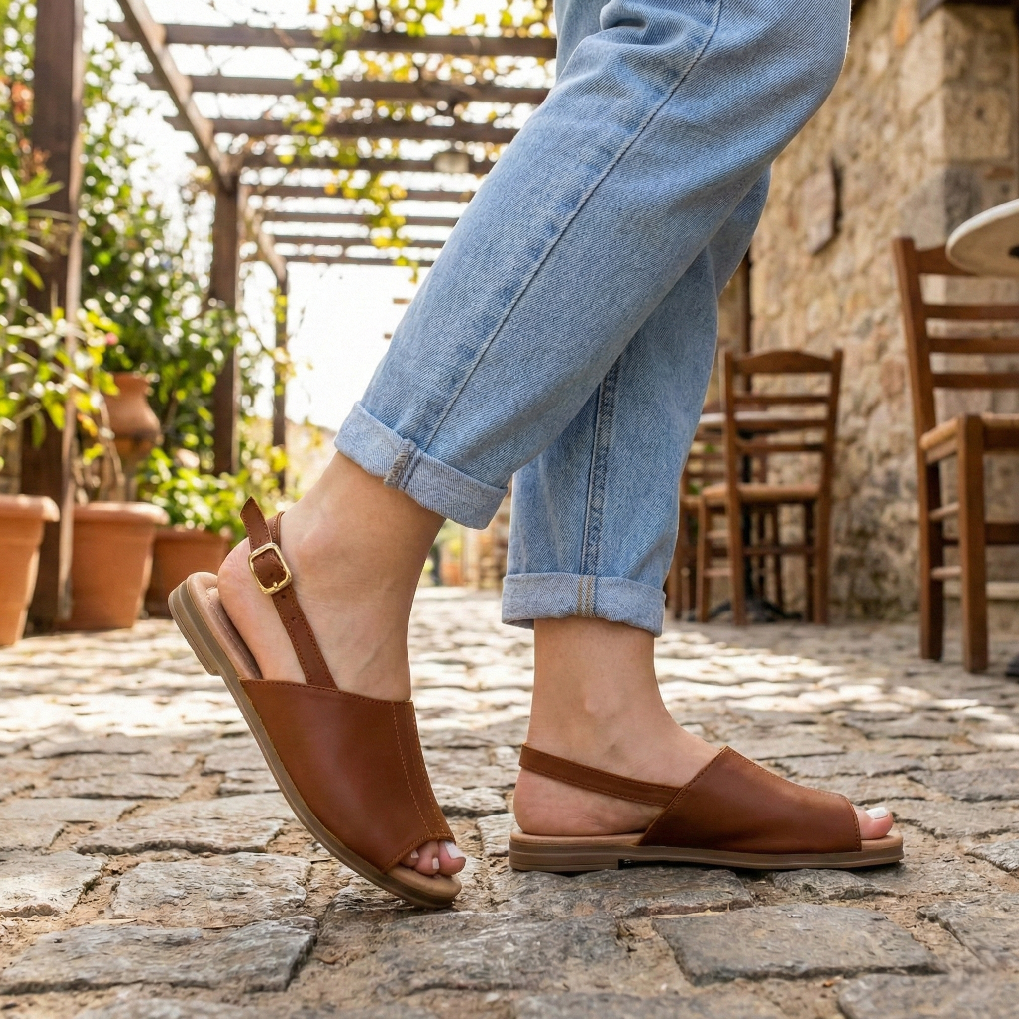 Sandalia Mía Slingback: Minimalismo & Confort