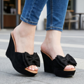 Zapato de gamuza con un chongo