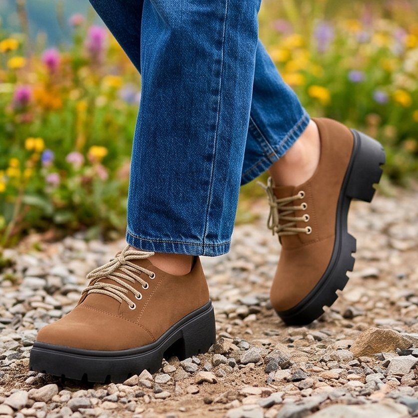 Mocasín Bajo tipo Tractor  Fabricado en Gamuza