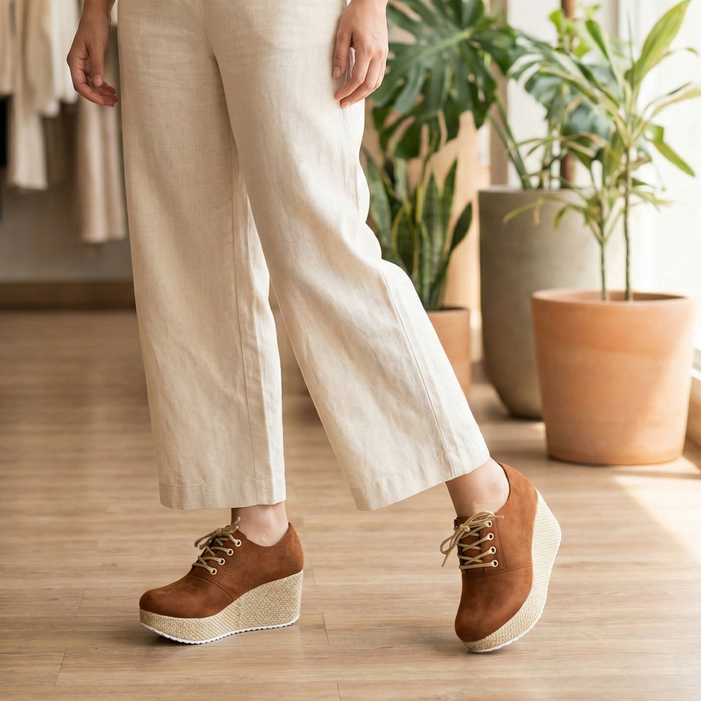 Plataforma Suede Wedge Oxford: Edición Bramante