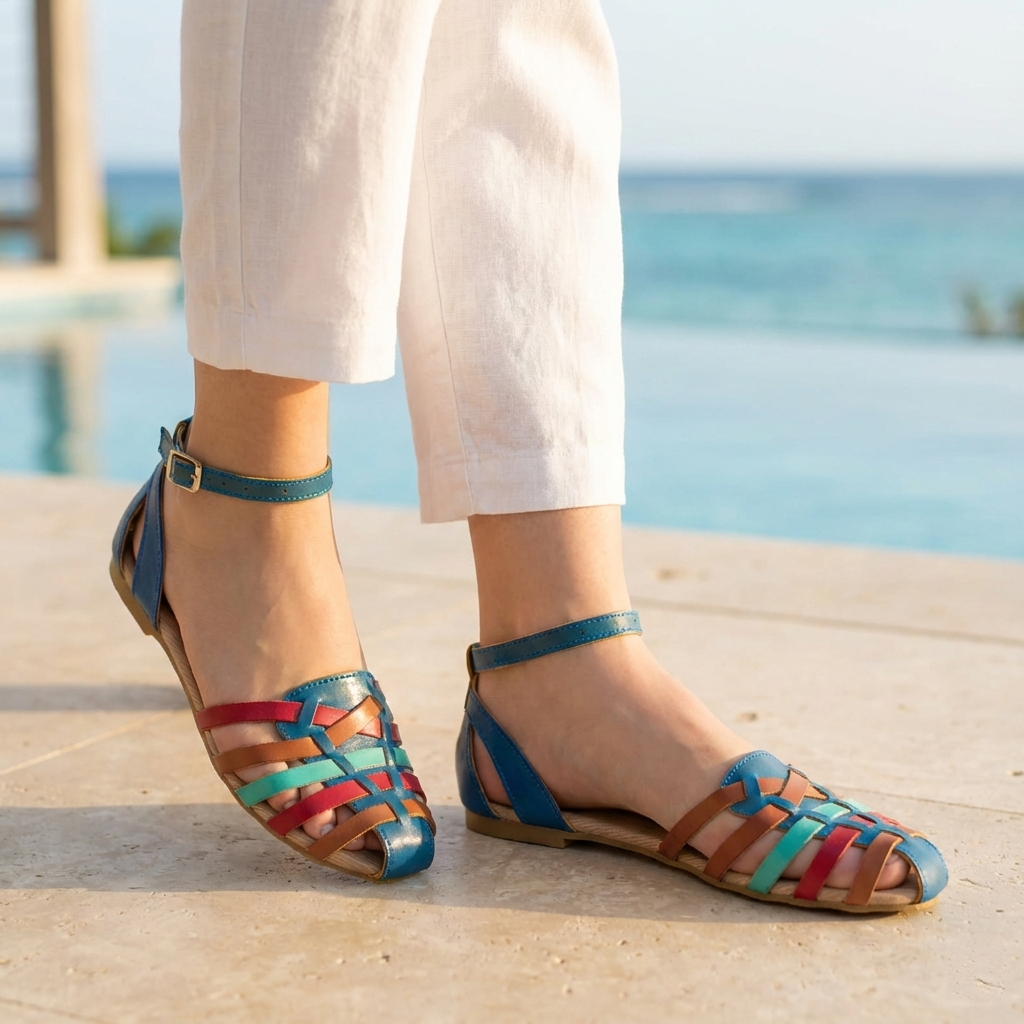 Zapato bajito estilo cangrejero, colorido diseño