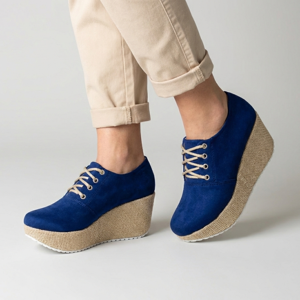 Plataforma Suede Wedge Oxford: Edición Bramante