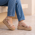 Sandalias Casuales con Plataforma Alta de Yute
