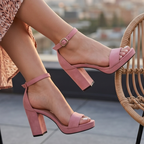 Tacones de Gamuza, varios colores disponibles. Sandalias femeninas