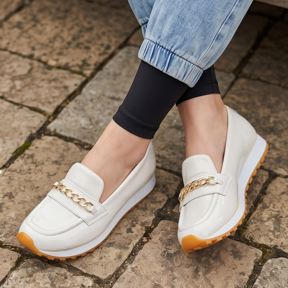 Mocasines Modernos con Cadena Decorativa