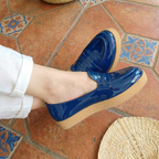 Mocasín Classic Daily: Charol Premium con Suela Confort (El Best Seller) Azul / 35 / Estándar Zapatos bajitos