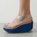 Sandalias Glass: Minimalismo Transparente & Altura Ultra Femenina