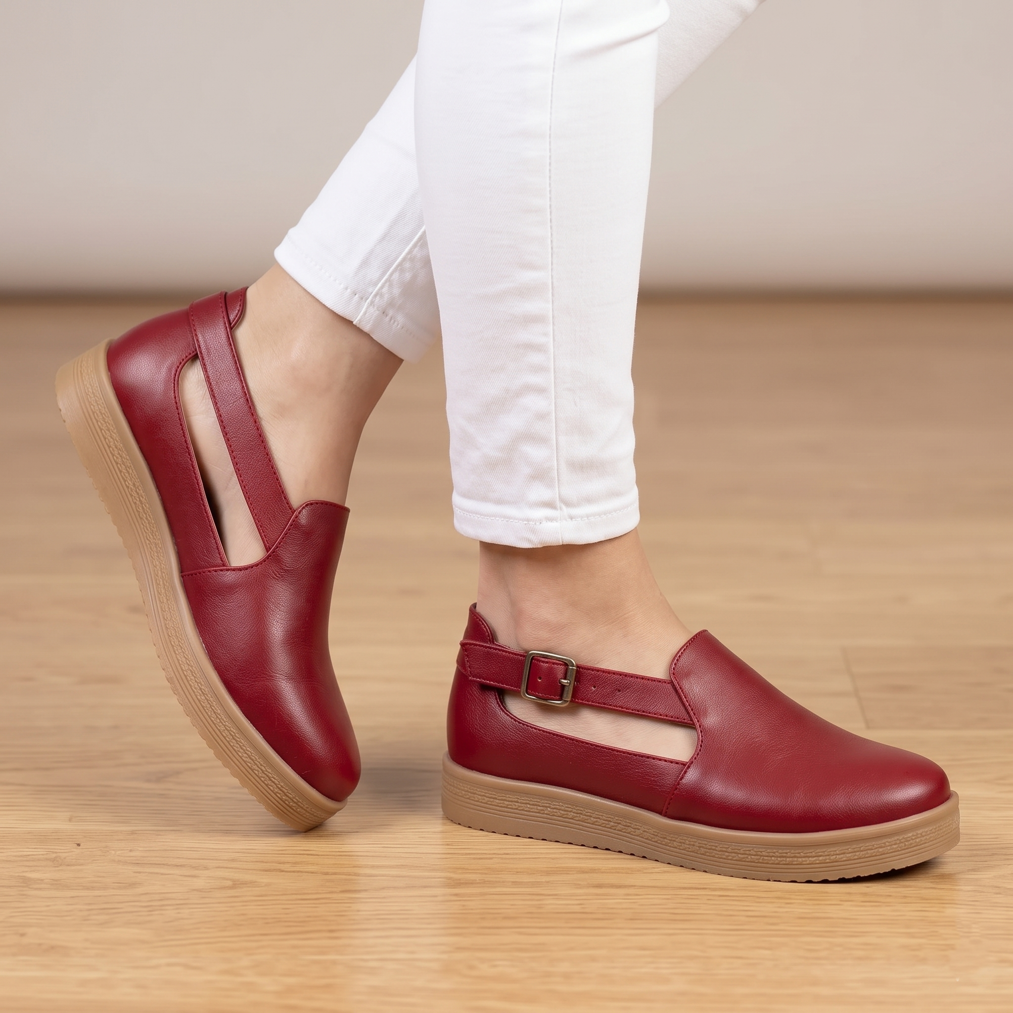 Zapato Femenino de Descanso con Plataforma de Goma Comoda y Casual
