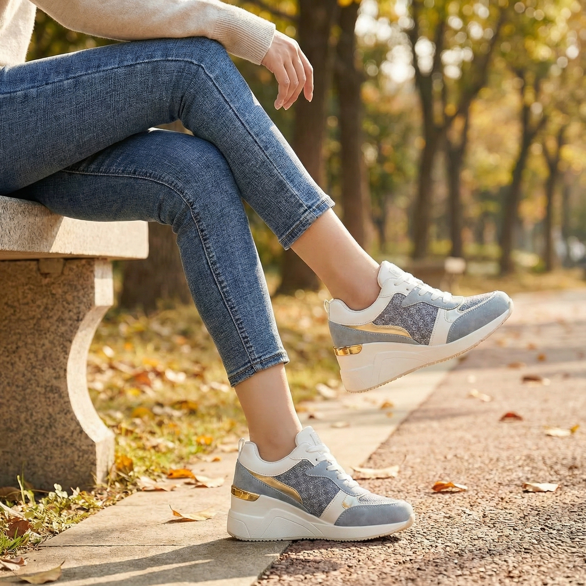 Sneaker Wedge Milano: Altura Invisible & Estilo Sport-Chic