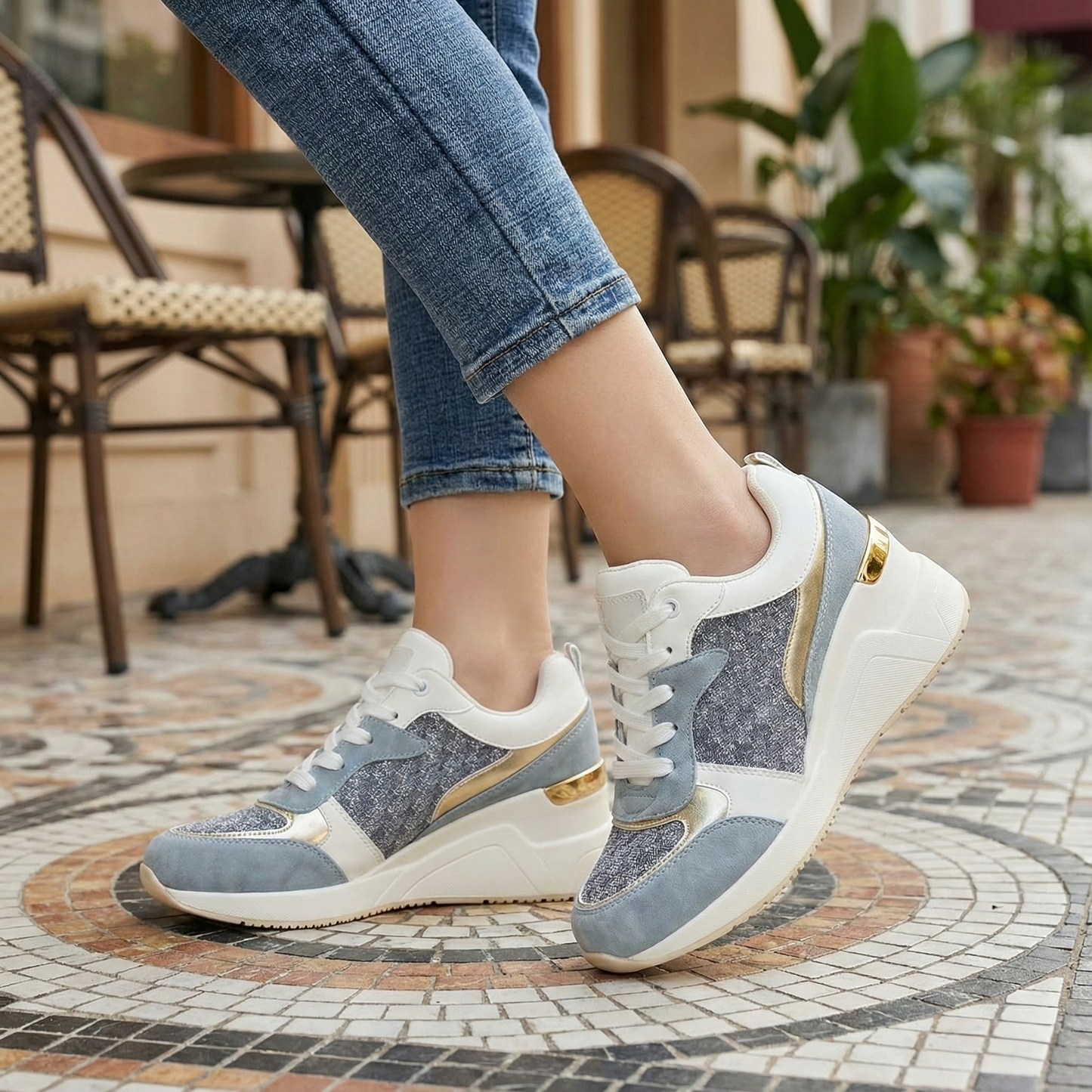 Sneaker Wedge Milano: Altura Invisible & Estilo Sport-Chic