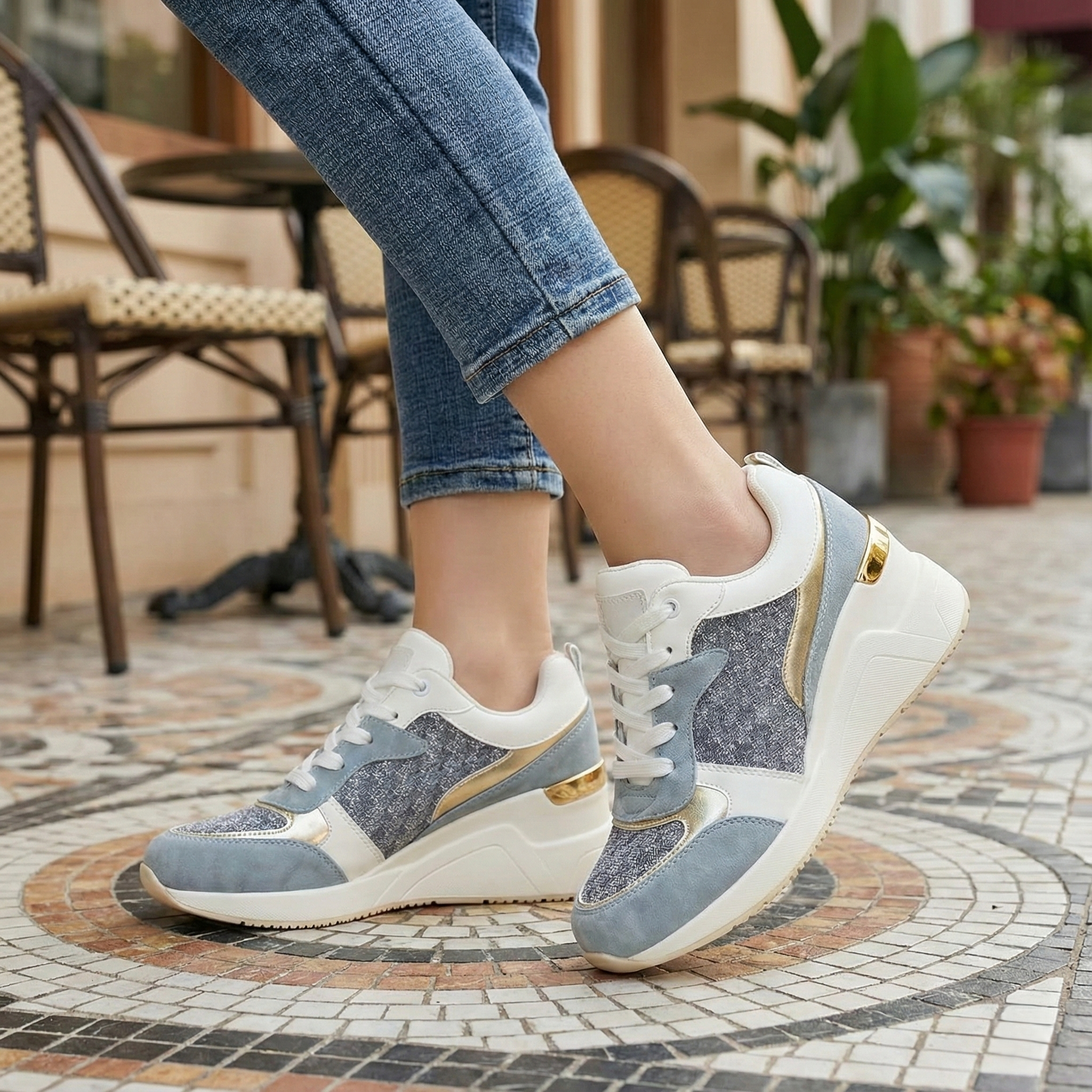 Sneaker Wedge Milano: Altura Invisible & Estilo Sport-Chic