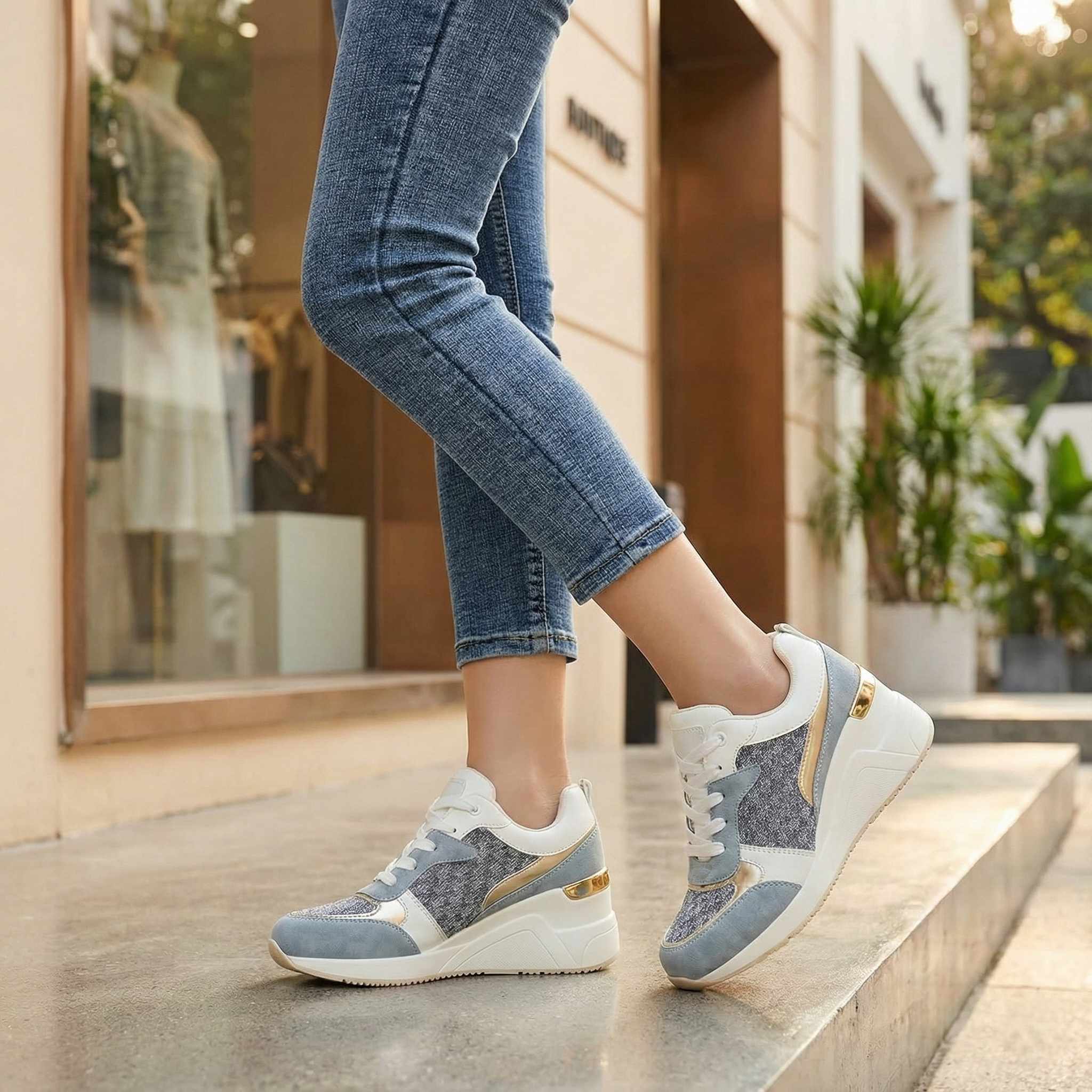 Sneaker Wedge Milano: Altura Invisible & Estilo Sport-Chic