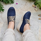 Plataformas de jean con cordones. Muy casuales