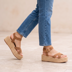 Sandalias Casuales con Plataforma Alta de Yute