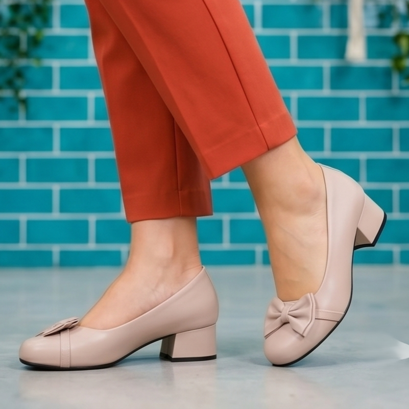 Estilo Elegante con Punta Redonda y Tacón cuadrado pequeño