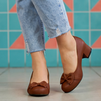 Estilo Elegante con Punta Redonda y Tacón cuadrado pequeño