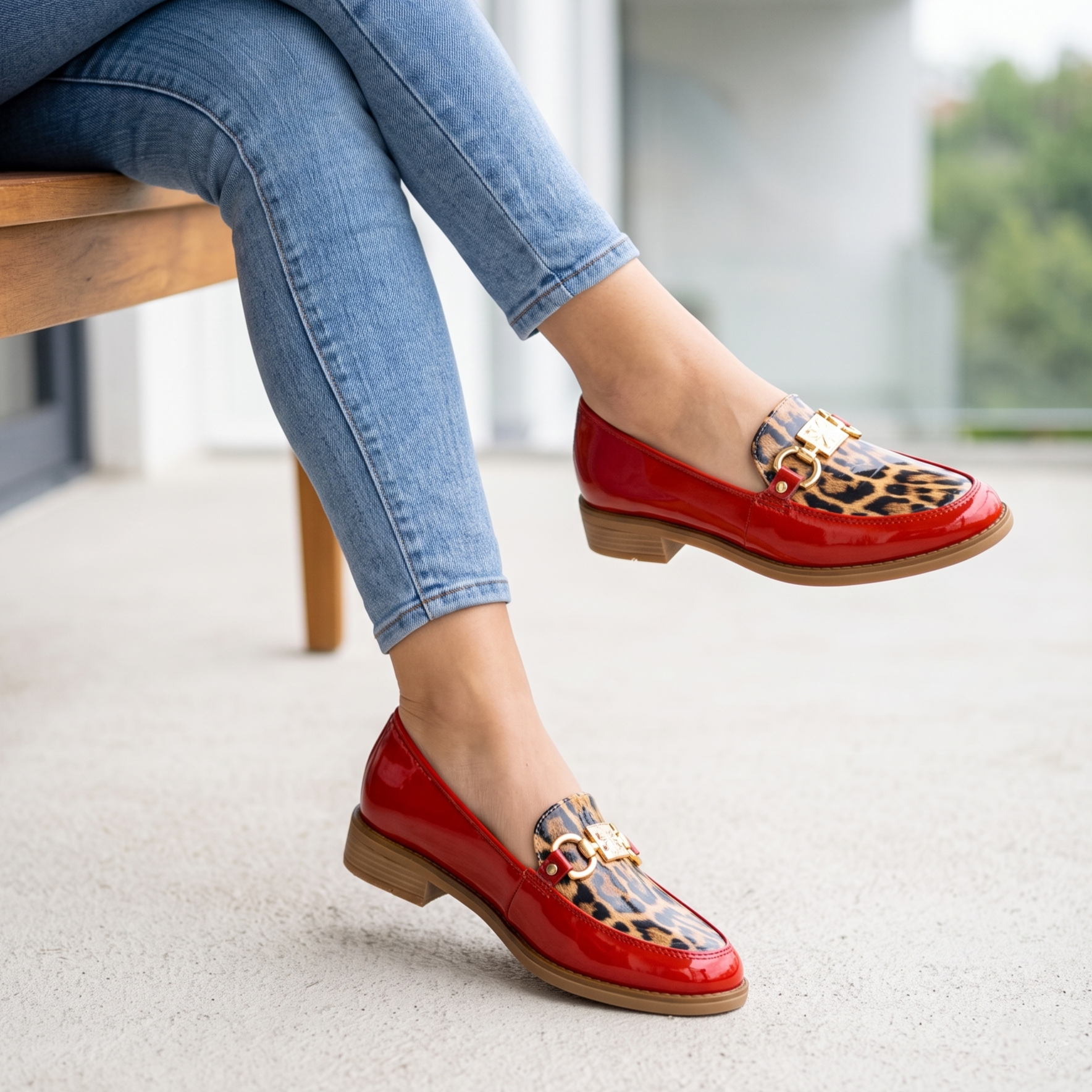 Mocasines Royale: Estilo Animal Print con Acabado Charol de Lujo