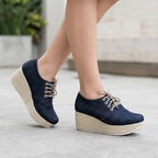Plataformas de jean con cordones. Muy casuales
