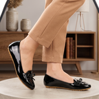 Zapatos Flats Dulce Encanto con Adorno y hechos en charol brillante