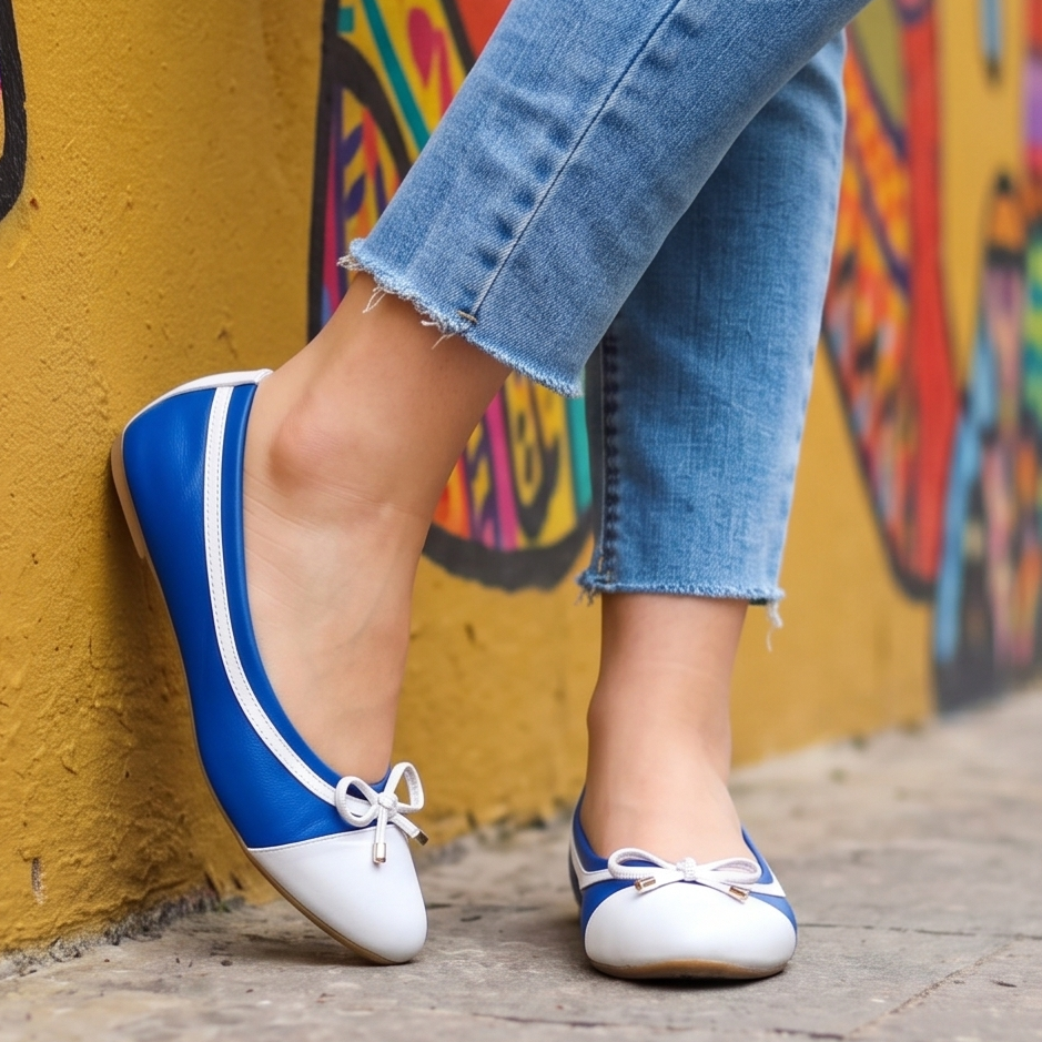 Zapatillas Flats Versátiles para Todo Andar Decorada con un Chongo. Elige entre colores combinados