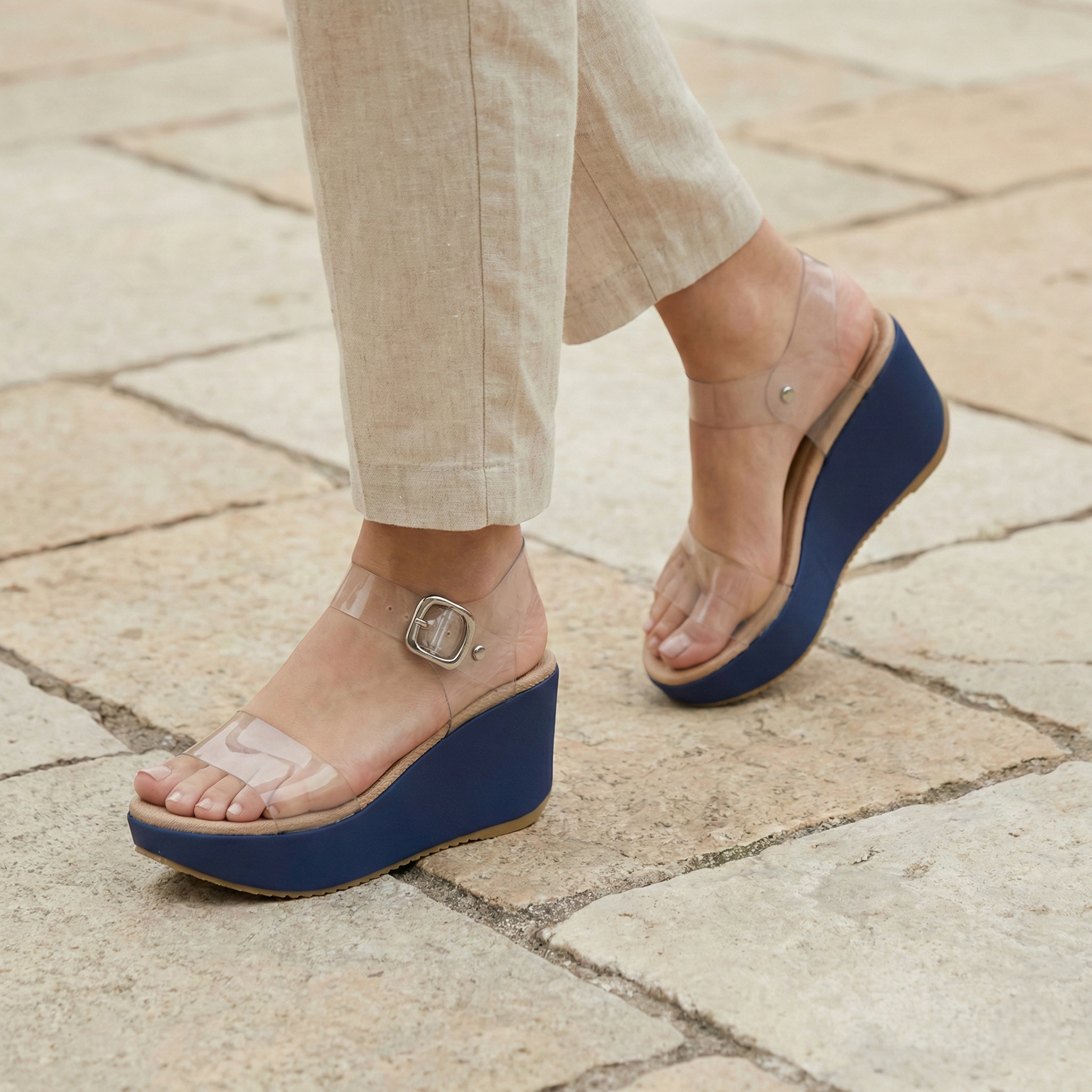 Sandalias Glass: Minimalismo Transparente & Altura Ultra Femenina