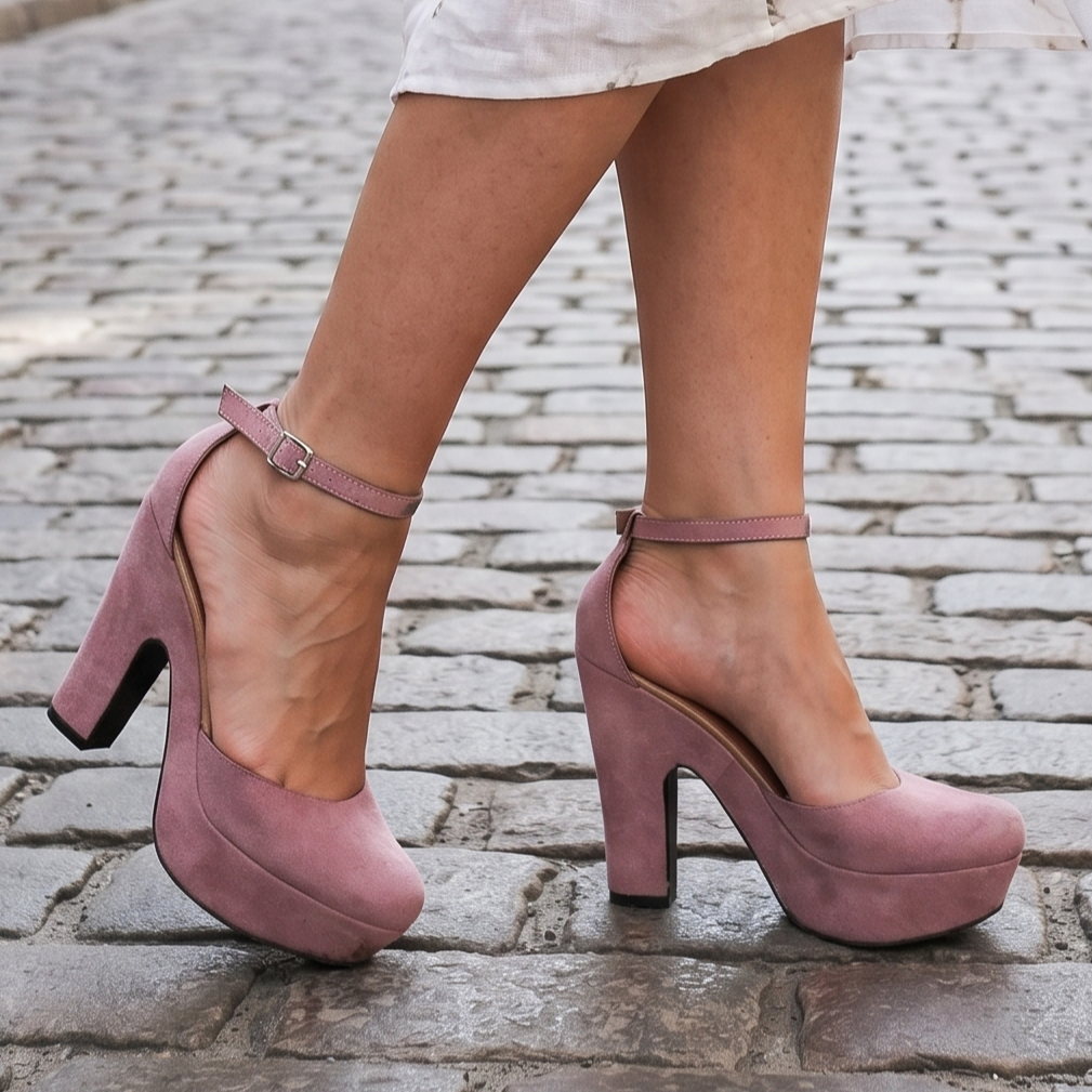 Zapato cerrado de gamuza