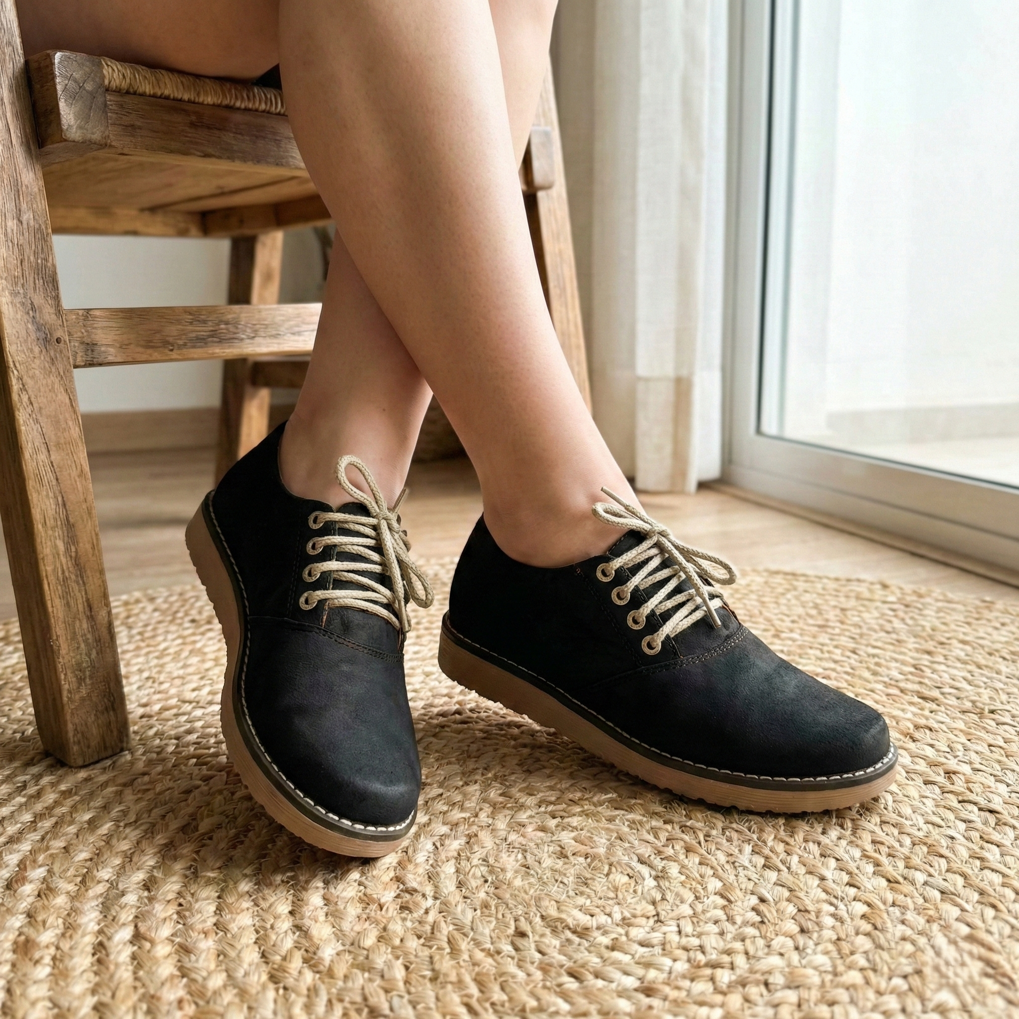 Zapato Casual Tipo Oxford. Suela Flex. Acabado Gamuza