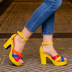 Sandalias Coloridas de Tacón Mediano