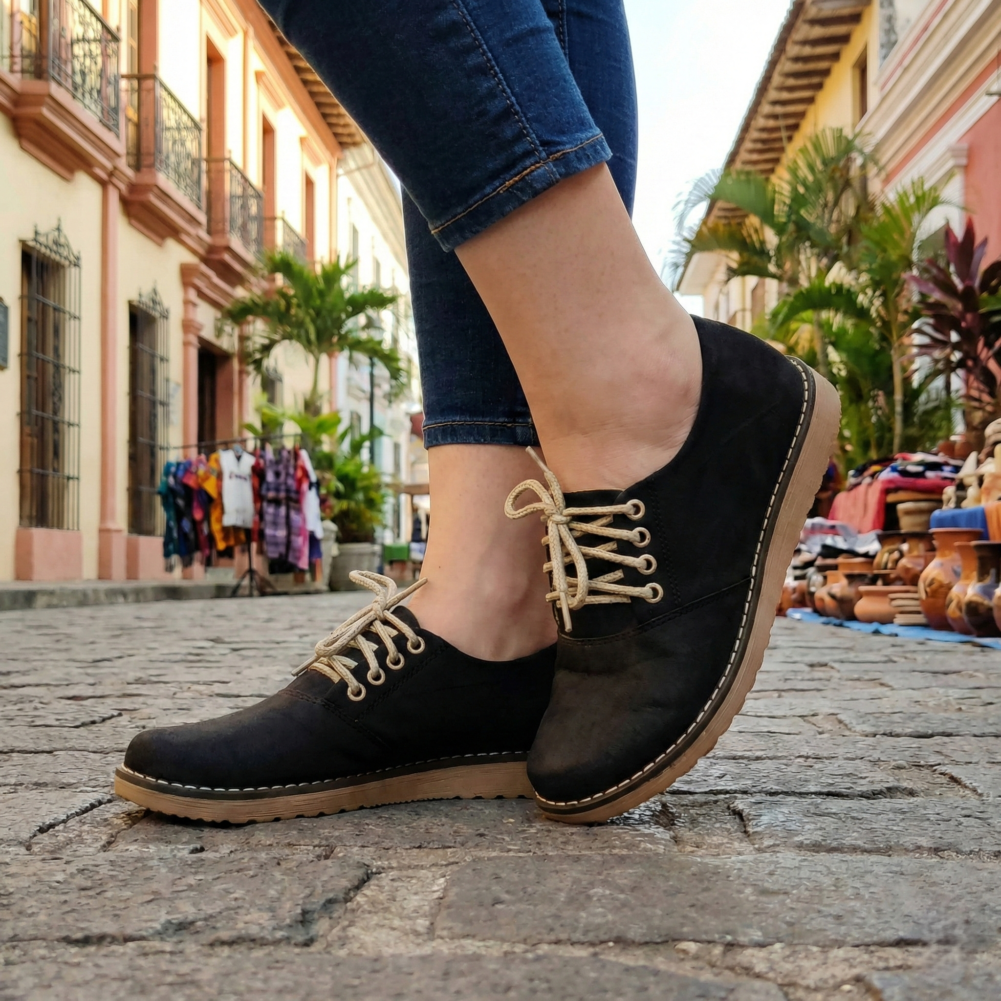 Zapato Casual Tipo Oxford. Suela Flex. Acabado Gamuza