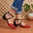 Lindo zapato con un tacon pequeño. Estiliza tu figura y te aporta elegancia
