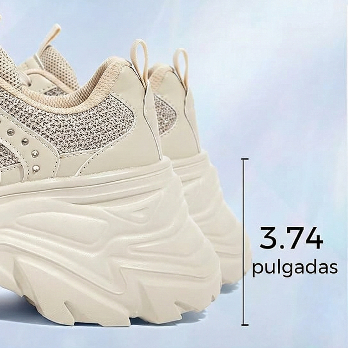 Sneaker Chunky Starlight: Plataforma Elevada & Brillo Cristal