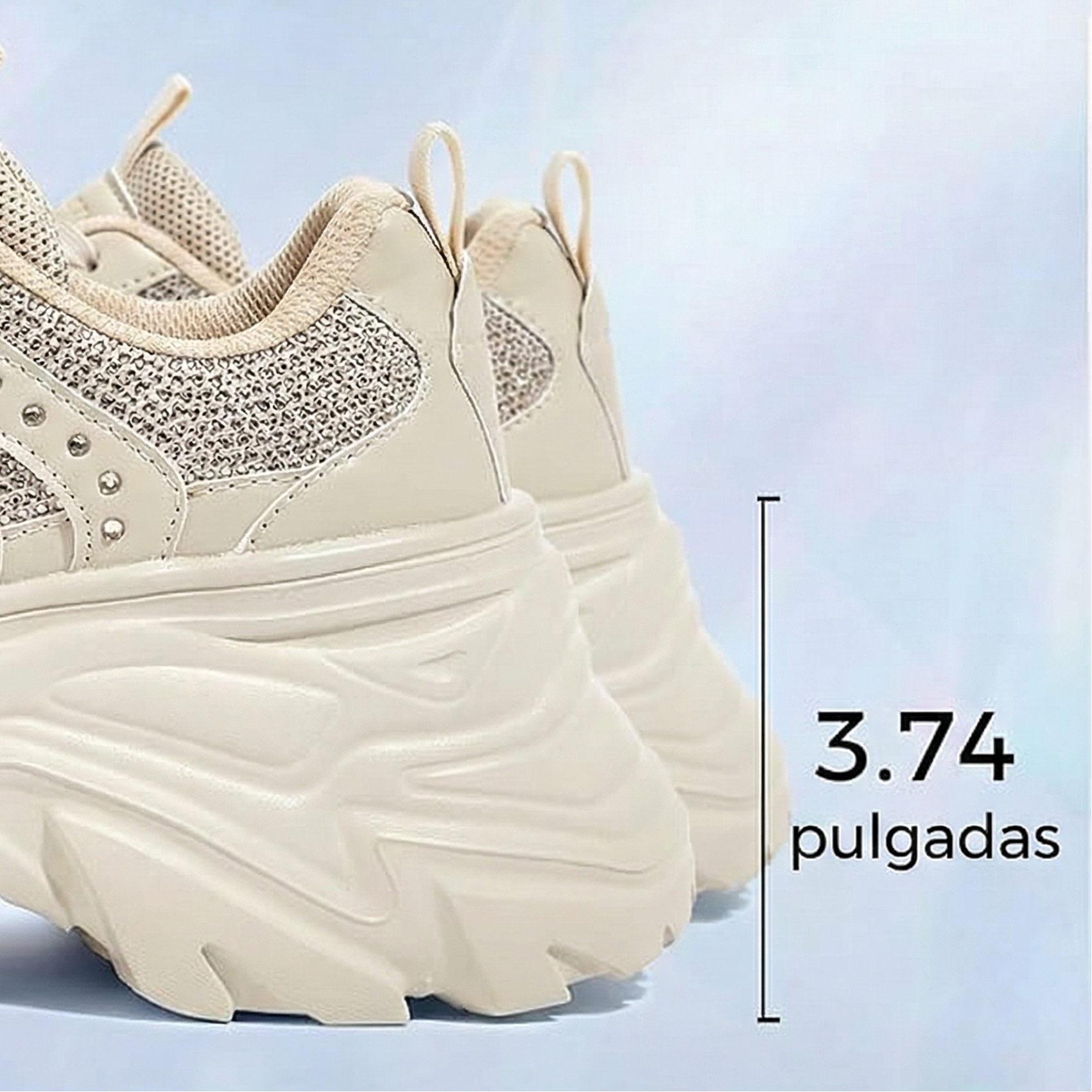 Sneaker Chunky Starlight: Plataforma Elevada & Brillo Cristal