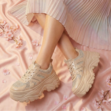 Sneaker Chunky Starlight: Plataforma Elevada & Brillo Cristal