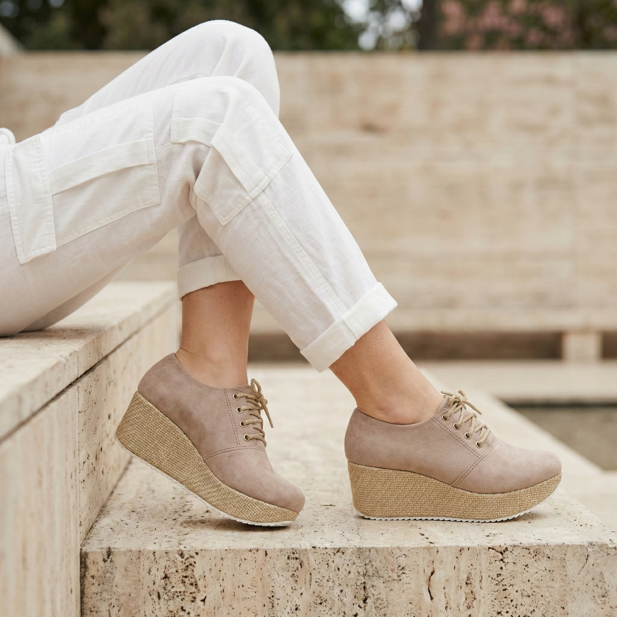 Plataforma Suede Wedge Oxford: Edición Bramante