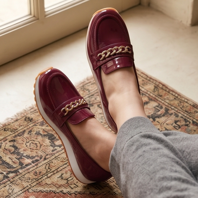 Mocasines Modernos con Cadena Decorativa