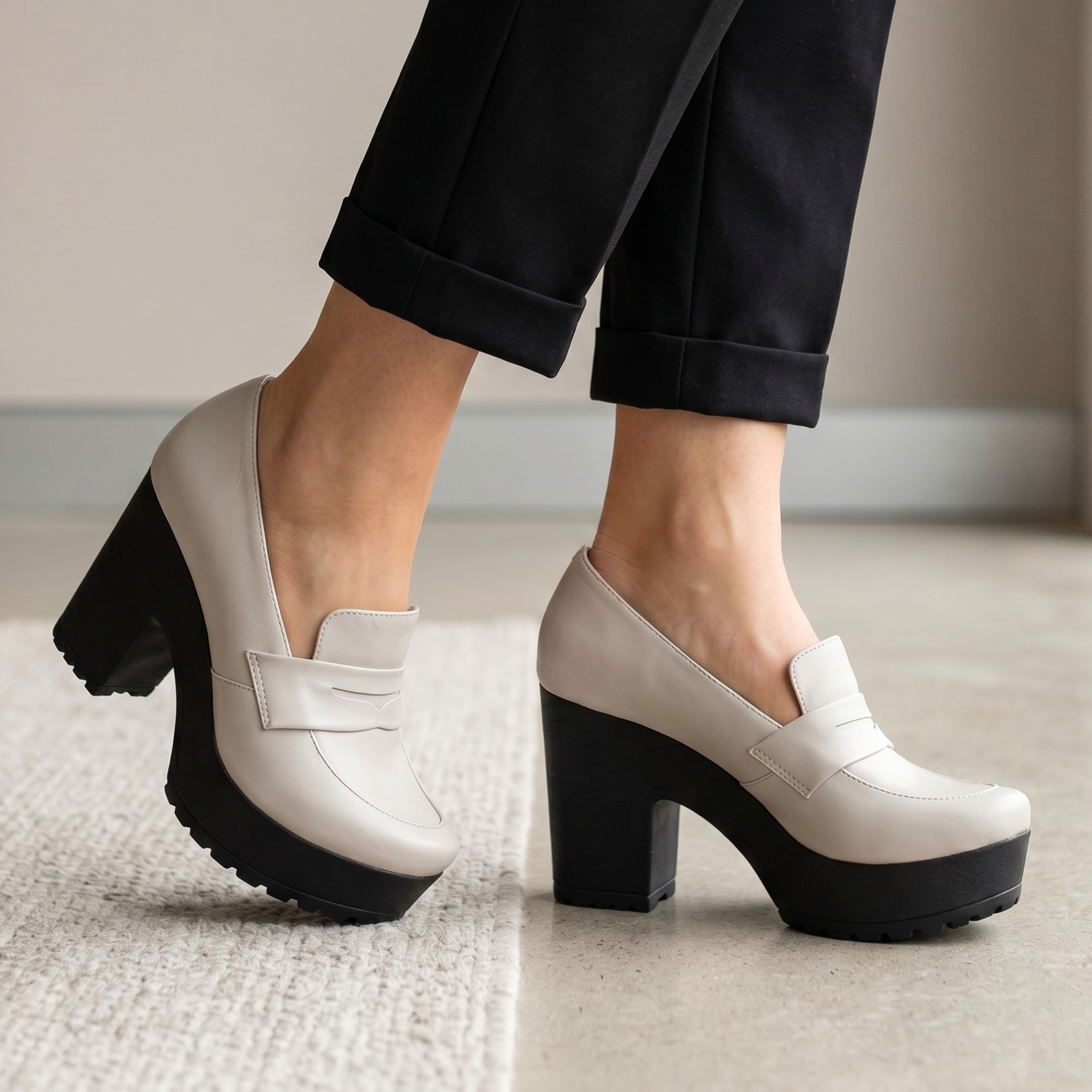 Tacón Mediano en Tonos Vibrantes. Estilo y Confort con Carácter