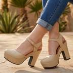 Zapato alto, cerrado de enfrente