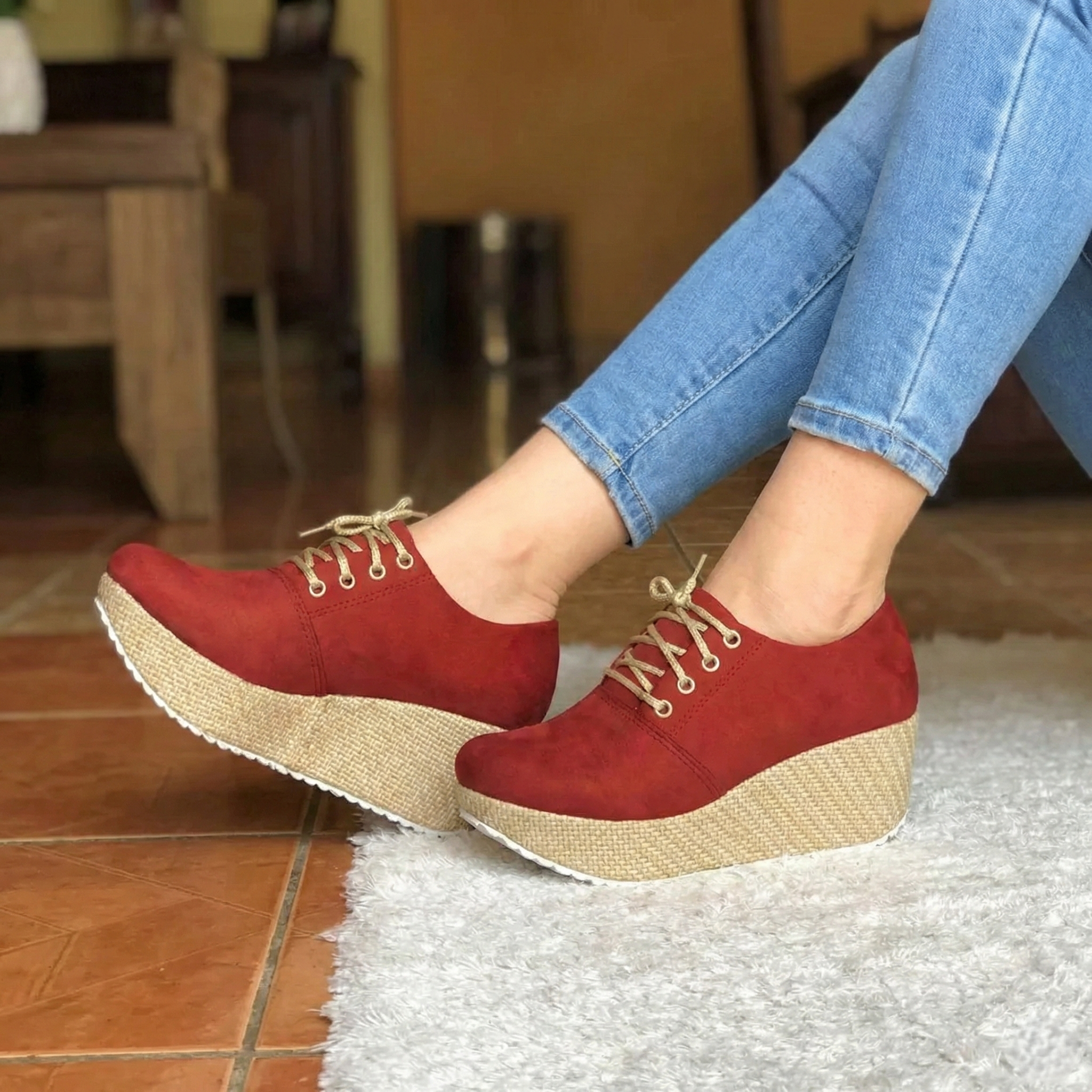 Plataforma Suede Wedge Oxford: Edición Bramante