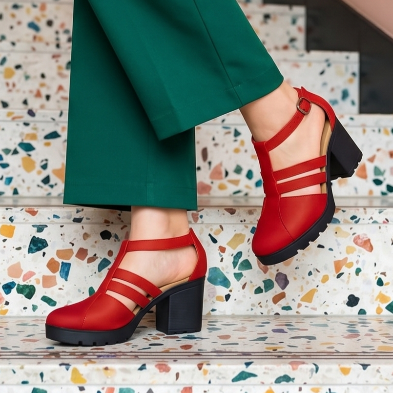 Sandalias con Correas y Tacón Robusto: Ideal para el Día a Día